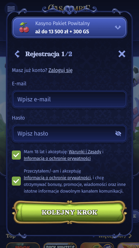 Uzupełnij login i hasło