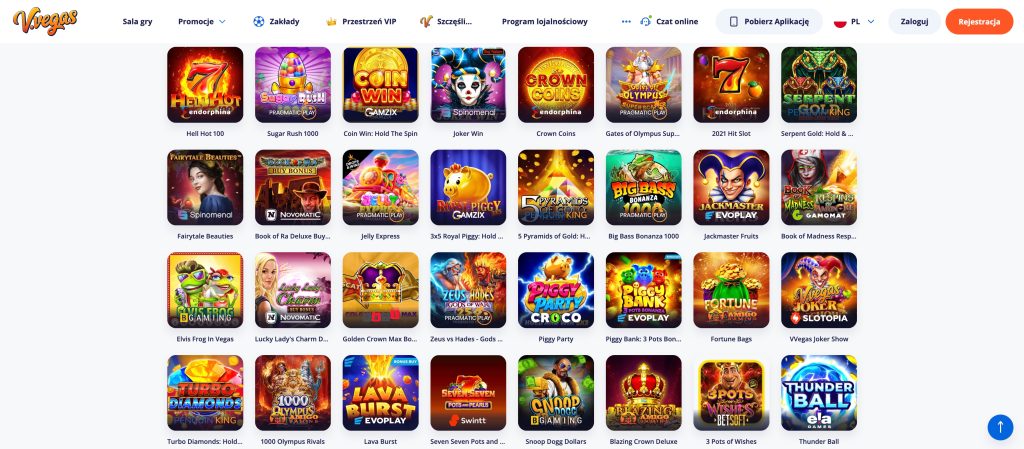 V.Vegas Casino wybór gier