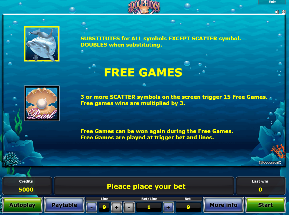 Funkcje bonusowe w Dolphins Pearl