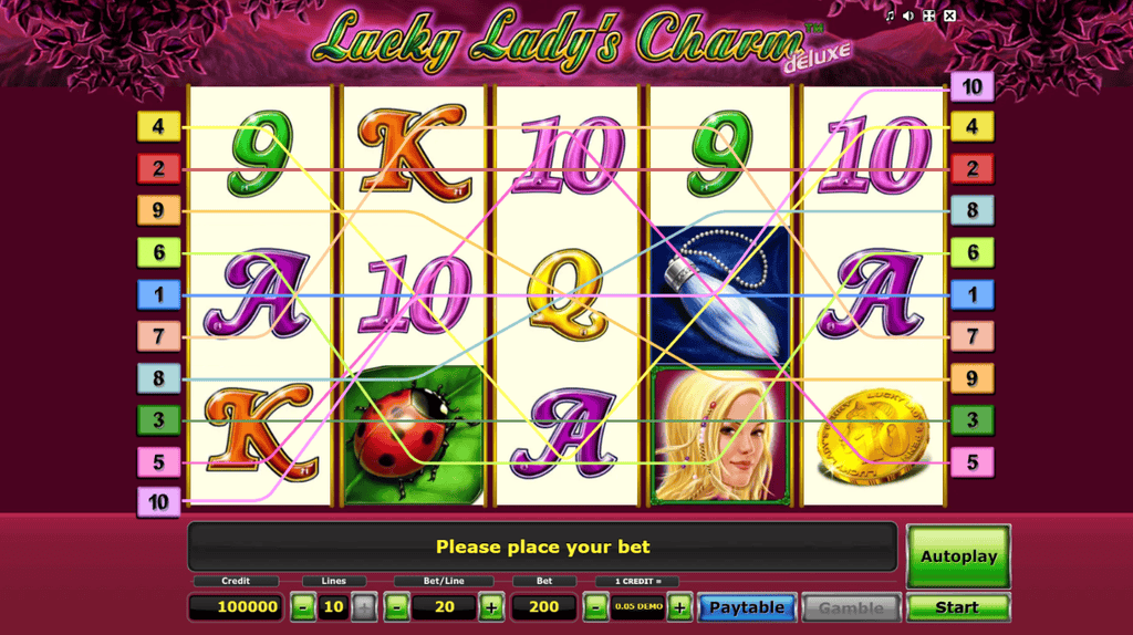 Widok bębnów w Lucky Lady’s Charm Deluxe
