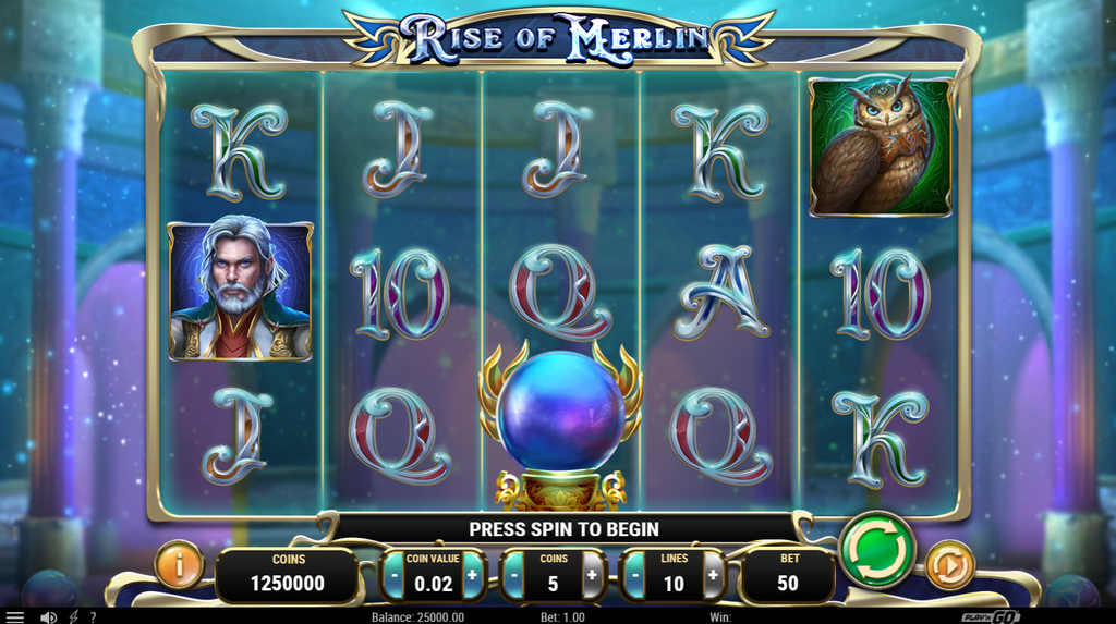Widok automatu Rise of Merlin