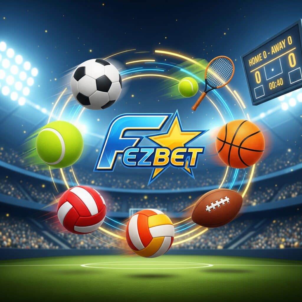 W Fezbet możesz stawiać zakłady na około 30 dyscyplin sportowych, w tym na piłkę nożną, tenis, koszykówkę, siatkówkę i piłkę ręczną.
