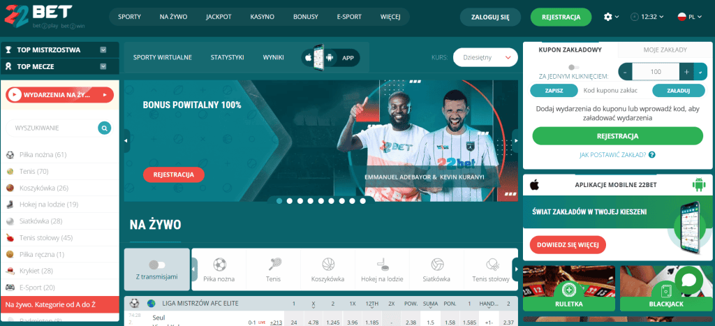 22Bet strona główna