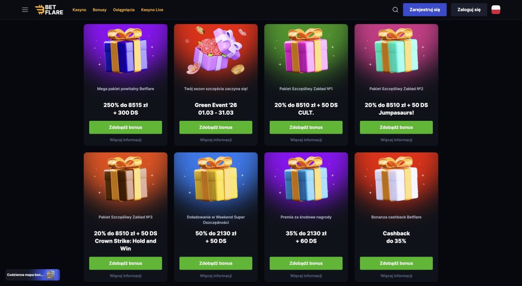 Betflare Casino bonusy i promocje
