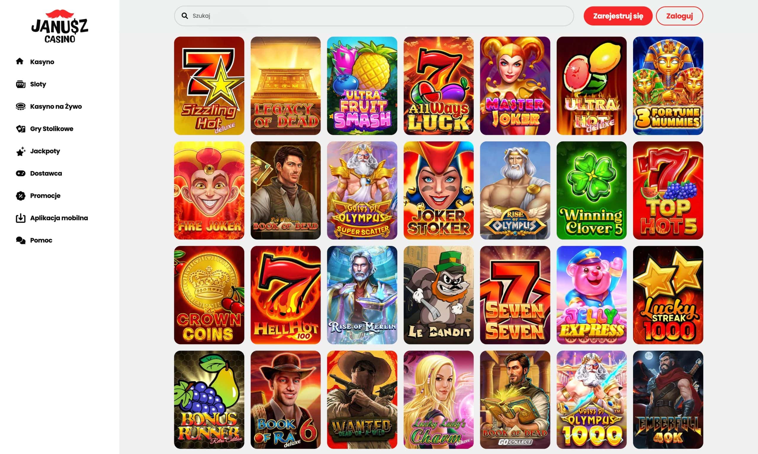 Janusz Casino - gry