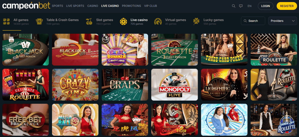 Campeonbet kasyno na żywo