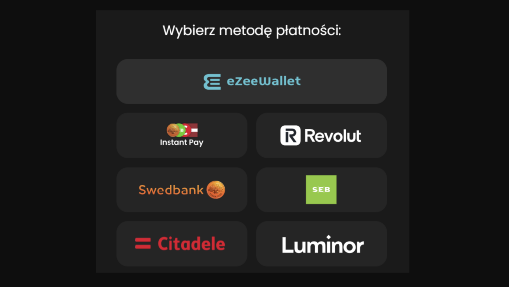 Wybierz eZeeWallet 
