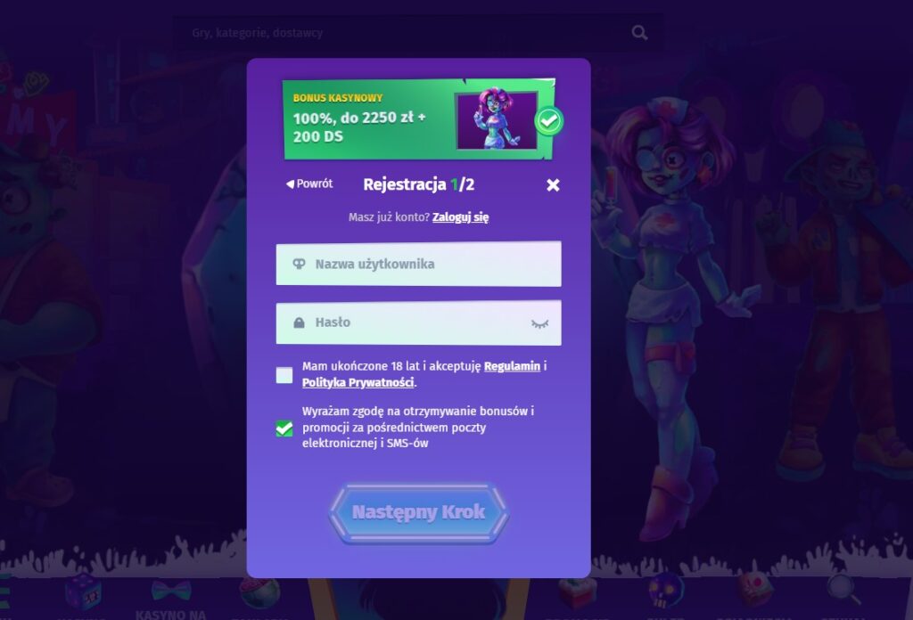 Uzupełnij login i hasło