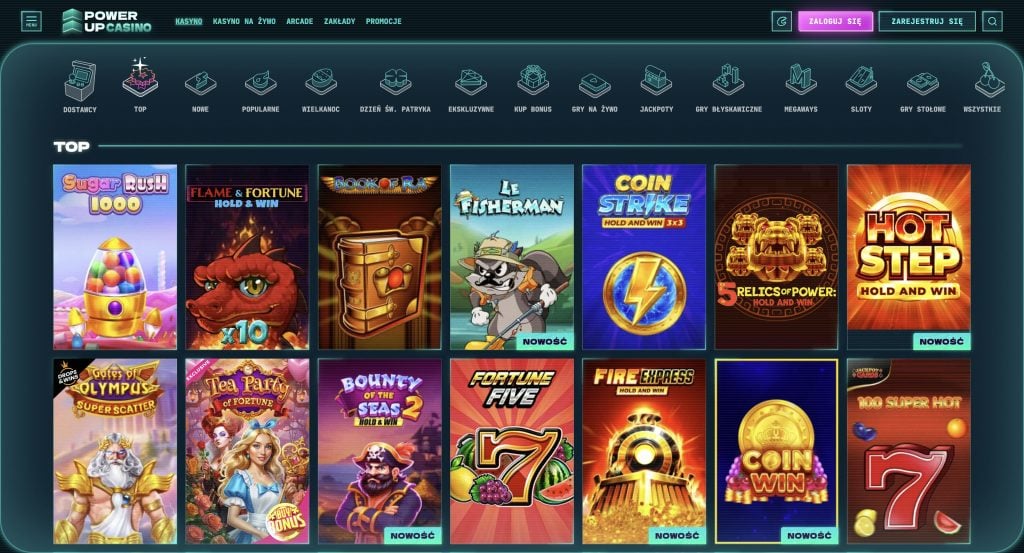 PowerUp gier kasynowych