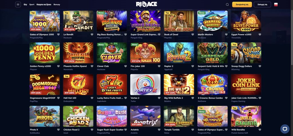 RioAce gier kasynowych