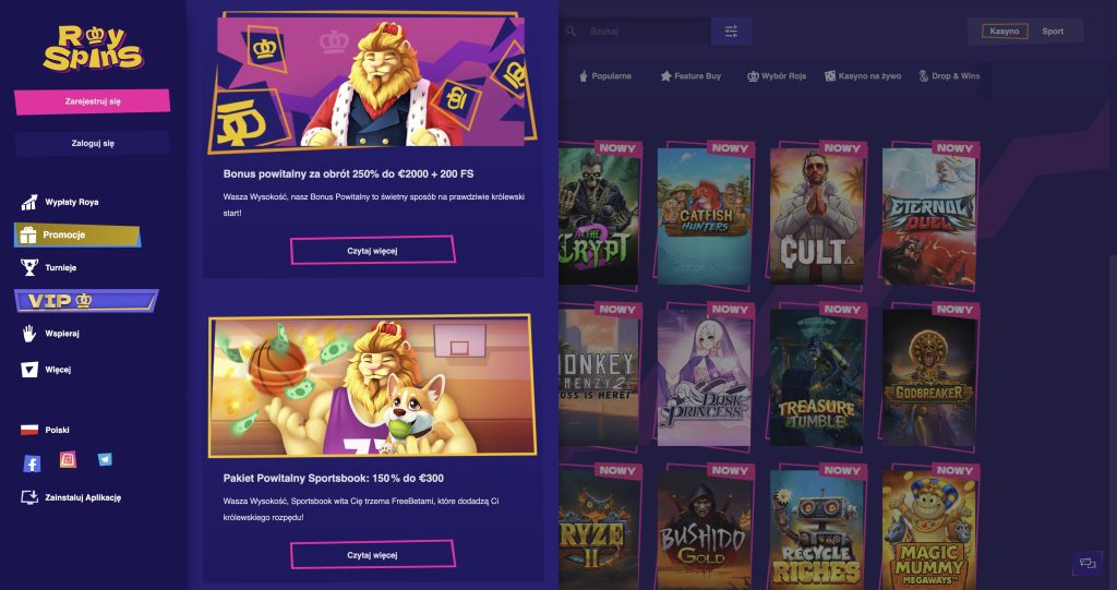 RoySpins bonusy i promocje