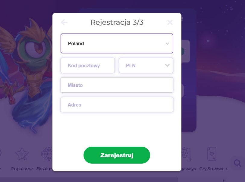 Wprowadź dane adresowe