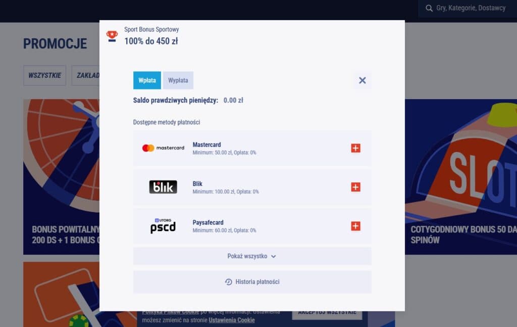 Doładuj konto i graj