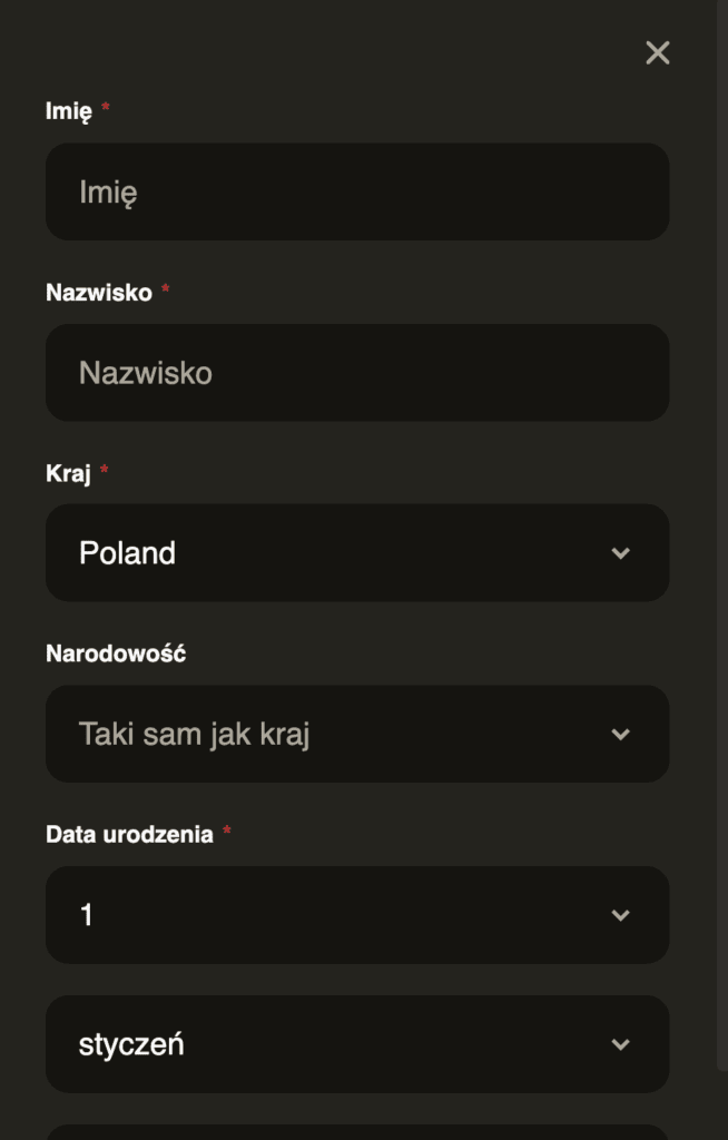 Wprowadź pozostałe dane - 