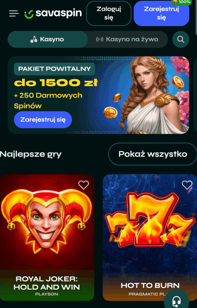 Odwiedź stronę SavaSpin