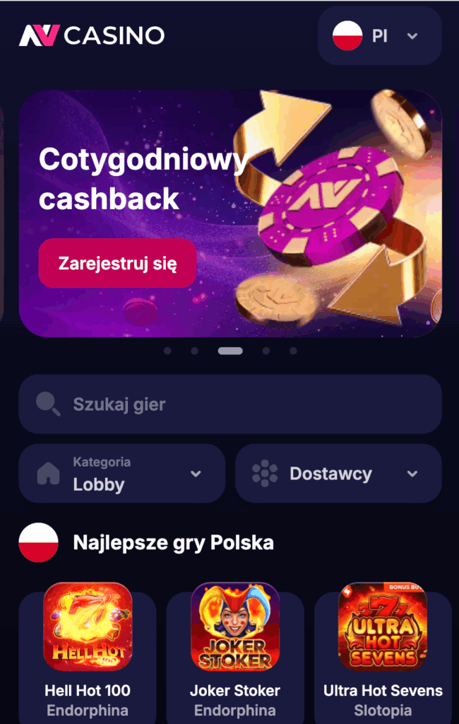 Wejdź na stronę kasyna.