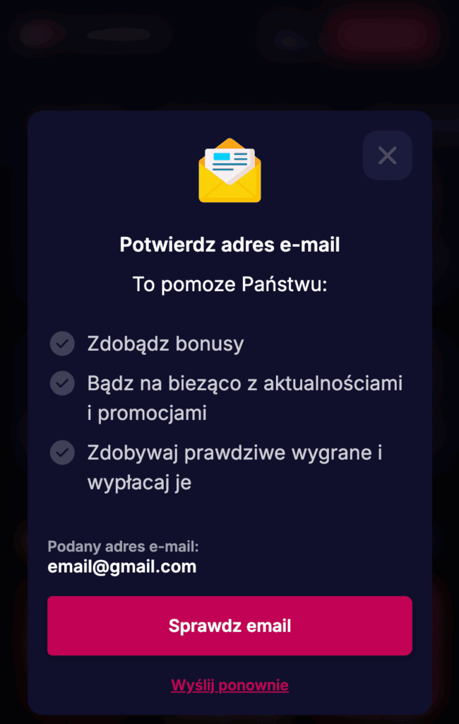 Potwierdź rejestrację.