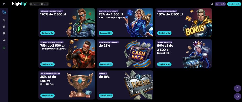 Bonusy w HighFlyBet Casino