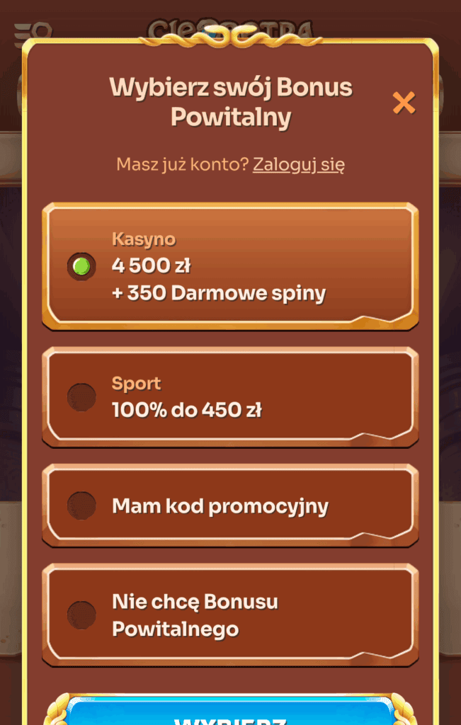 Wybierz bonus - 