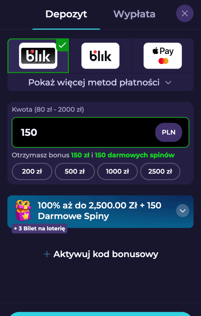 Odbierz bonus powitalny  - 