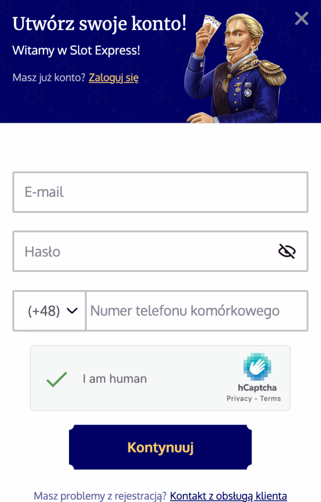 Wprowadź dane konta - 