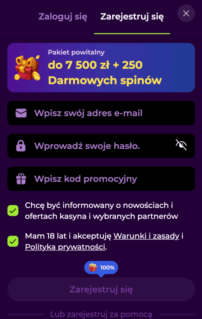 Wypełnij formularz.