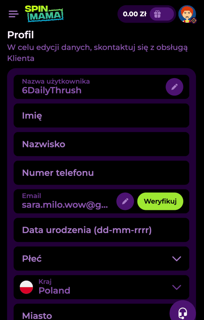 Potwierdź adres mailowy.