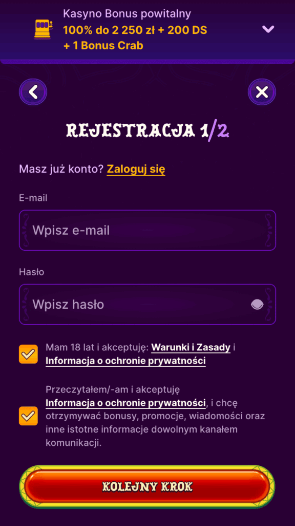 Wprowadź dane logowania