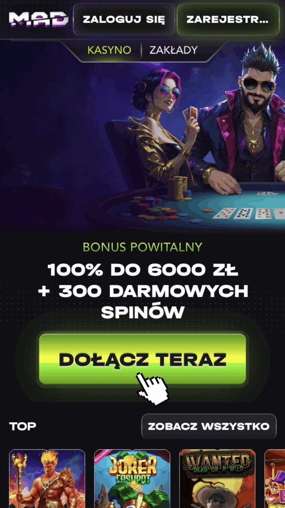 Odwiedź kasyno i rozpocznij rejestrację