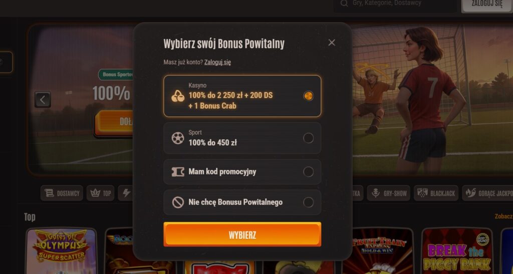 Wybierz swój bonus