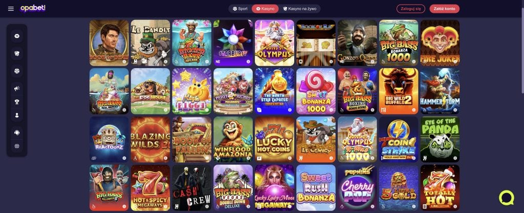 Gier w ofercie Opabet casino