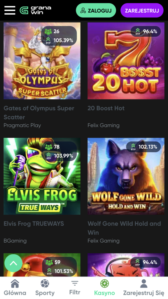 Utwórz konto i graj w kasynie Granawin
