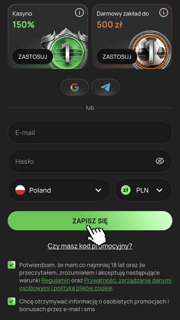 Wprowadź dane do formularza