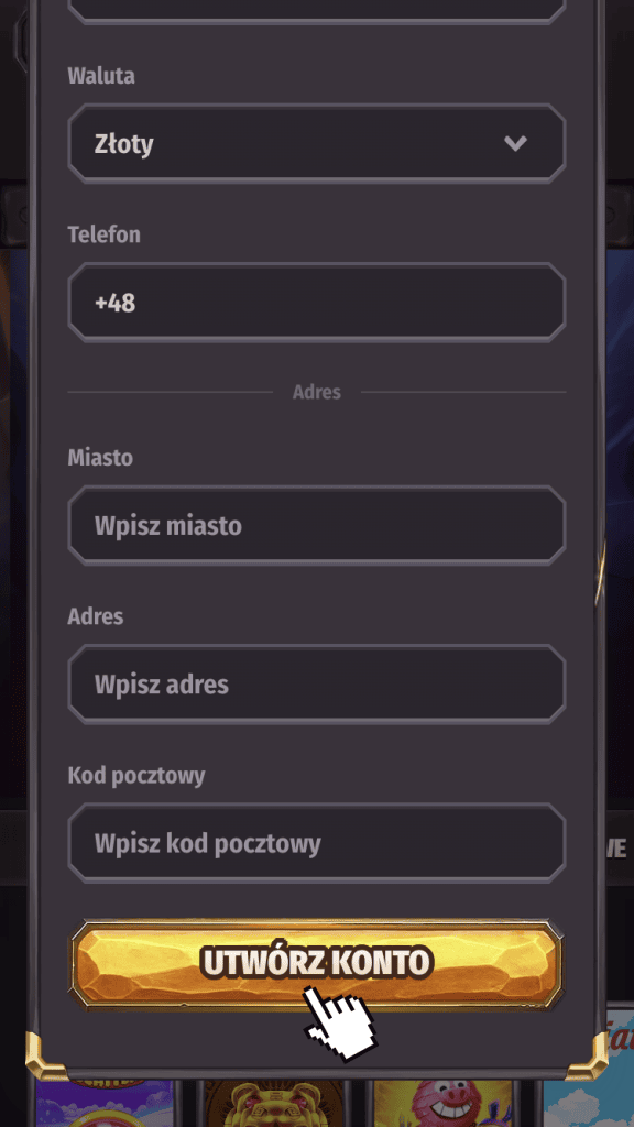 Zakończ rejestrację konta