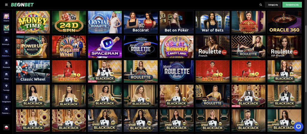 BeonBet gry kasynowe na żywo