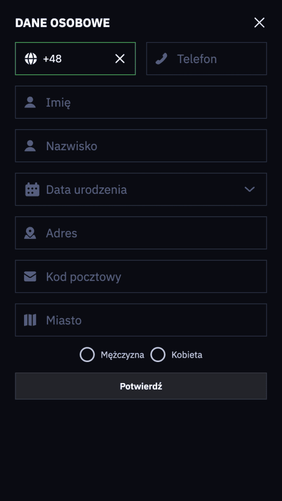 Uzupełnij informacje