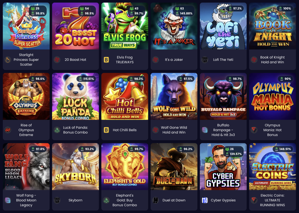 Slotsgem Casino - wybór gier