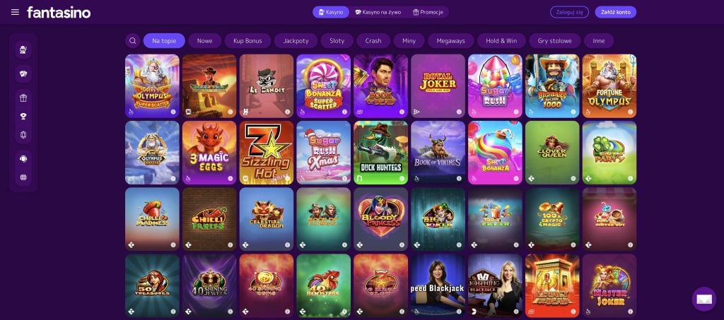 Fantasino - popularne sloty