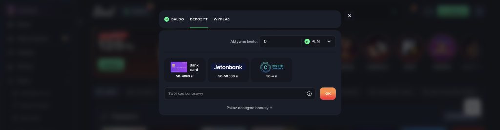 Beef Casino wpłaty i wypłaty