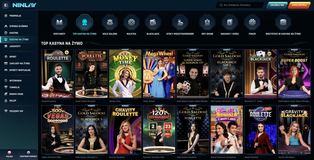 Ninlay Casino - Gry w kasynie na żywo