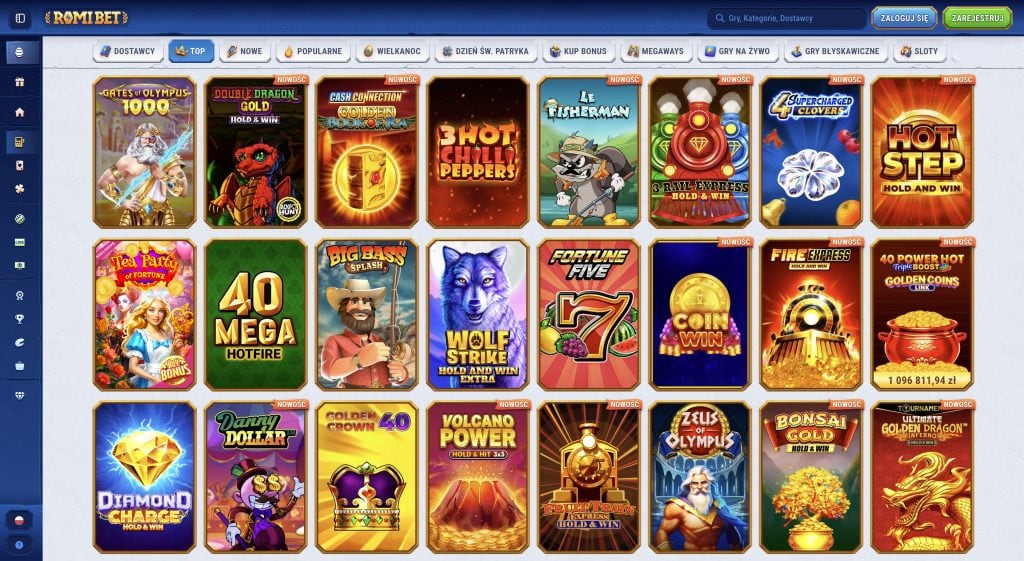 Romibet Casino wybór gier