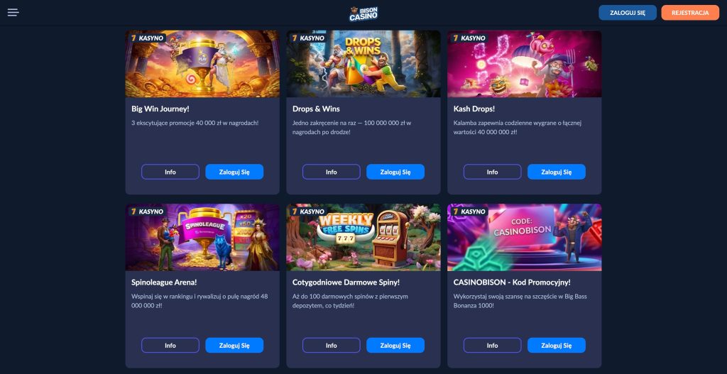 Bison Casino - Bonusy i promocje