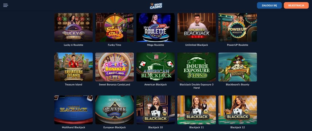 Bison Casino - gry kasynowe na żywo