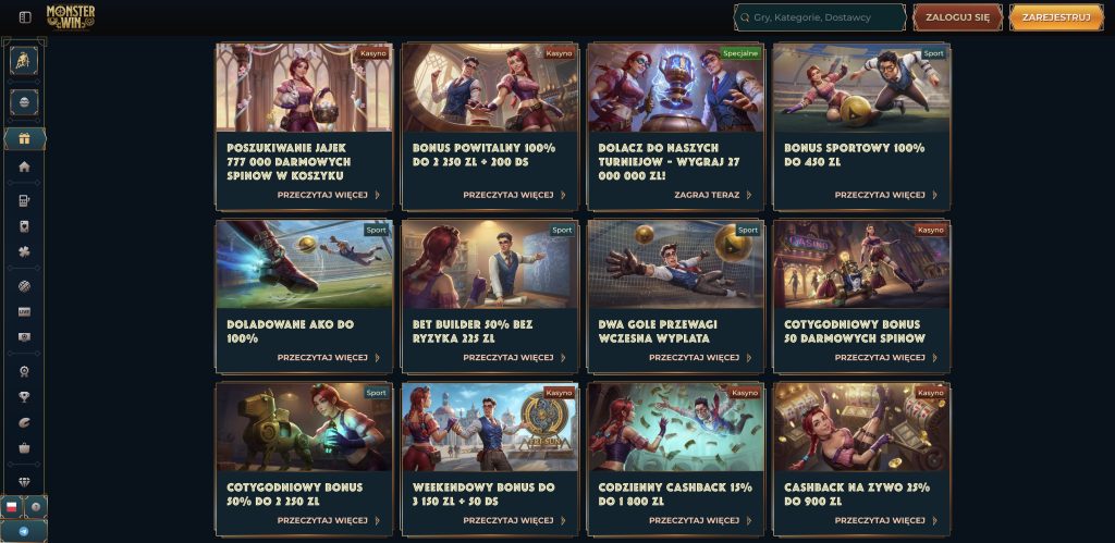 Monster Win Casino bonusy