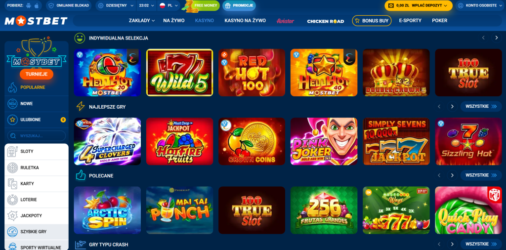 Mostbet Casino strona główna
