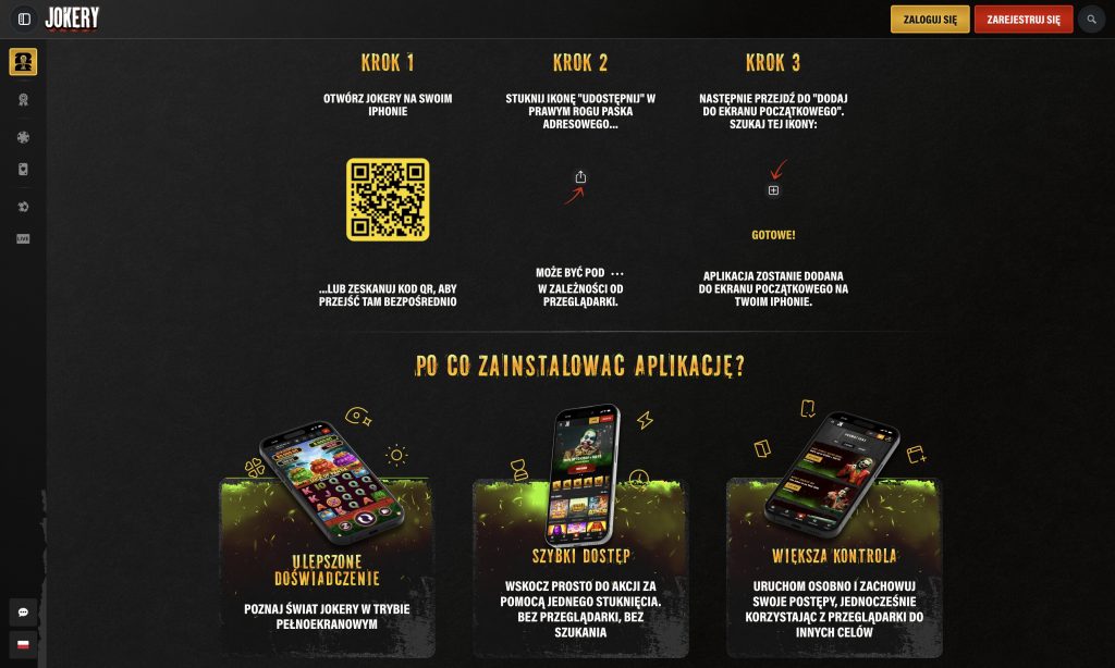 Jokery casino aplikacja mobilna